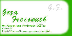 geza freismuth business card